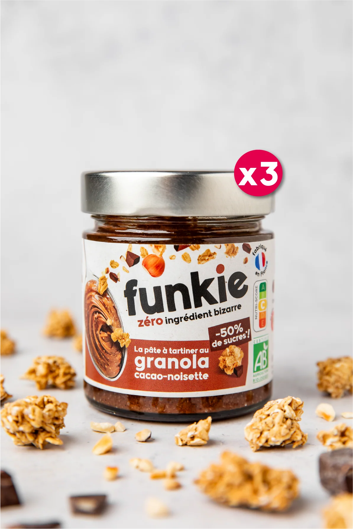 LOT pâtes à tartiner Au Granola • cacao-noisette x3